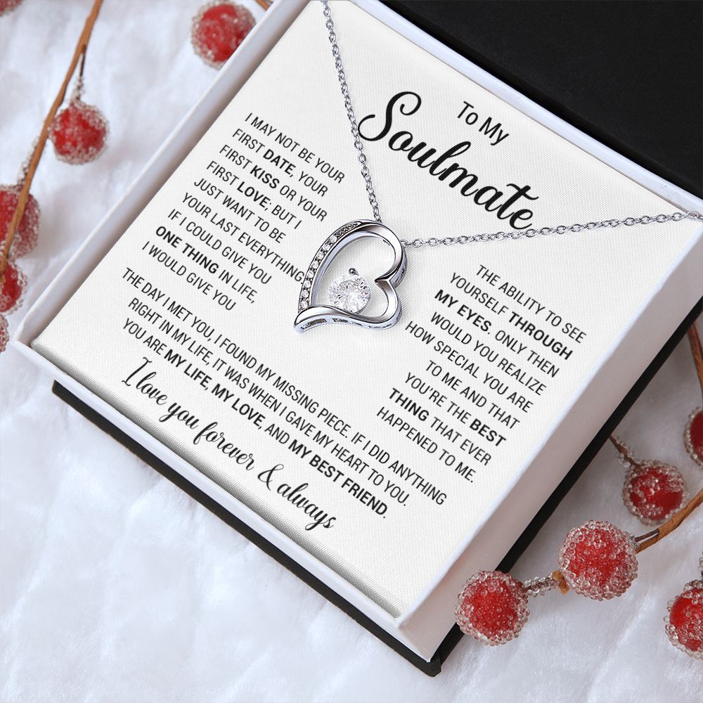 To My Soulmate Necklace, Gift for Wife, Girlfriend, Anniversary Gift, Xmas Gift