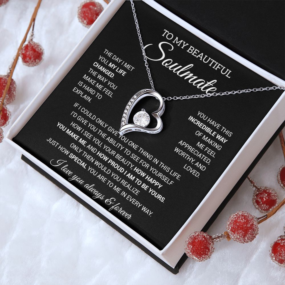 To My Soulmate Necklace, Gift For Wife Girlfriend From Husband, Birthday Gift