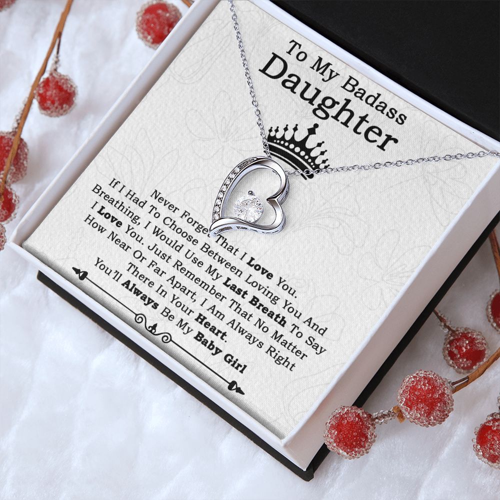 To My Badass Daughter Necklace From Dad, Badass Daughter Necklace Birthday Gift