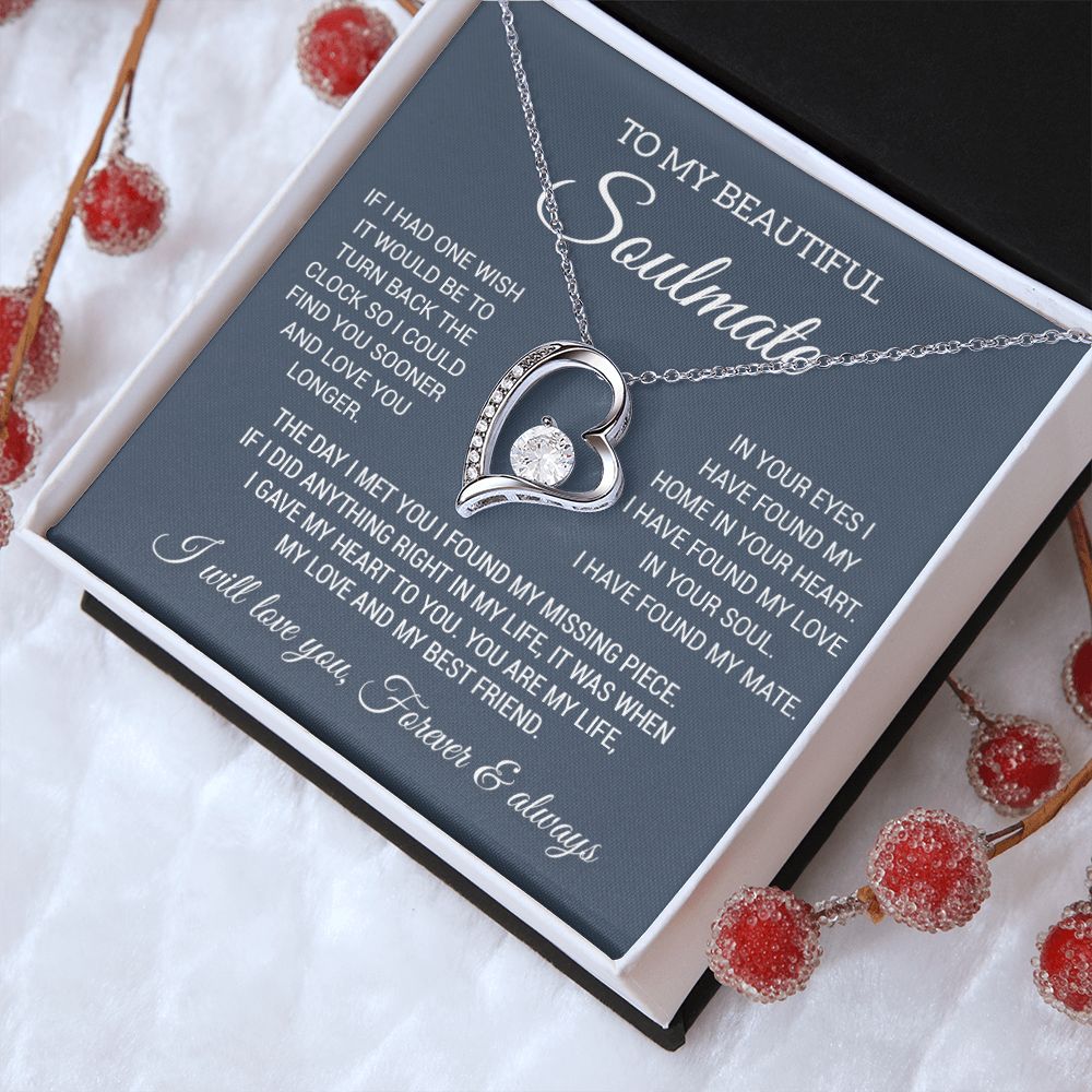 To My Soulmate Necklace, Gift For Wife Girlfriend From Husband, Birthday Gift