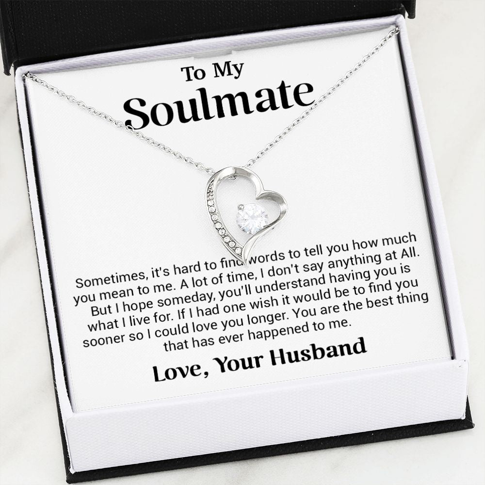 To My Soulmate Gift for Girlfriend, Fiance, Wife Necklace,Valentine Day Gift
