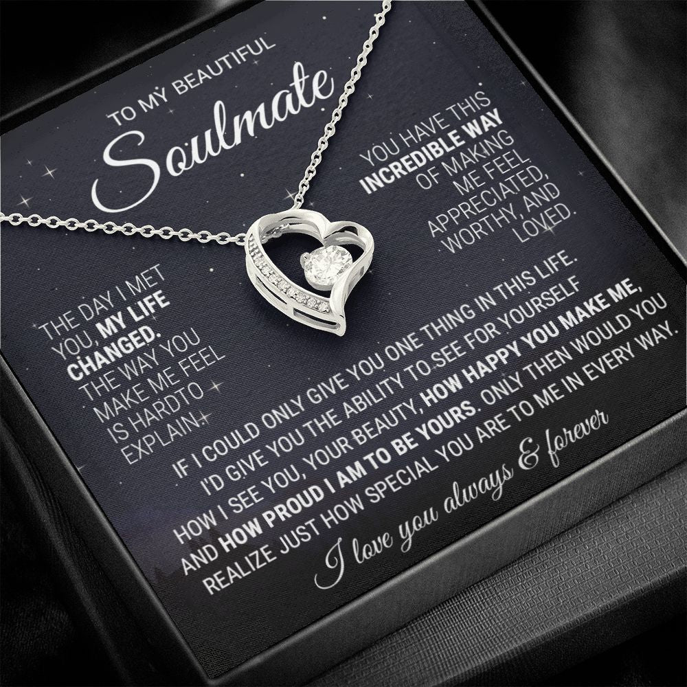 To My Soulmate Necklace, Gift For Wife Girlfriend From Husband, Birthday Gift