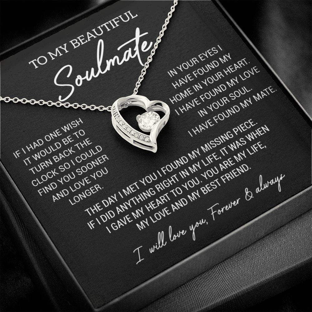 To My Soulmate Necklace, Gift For Wife Girlfriend From Husband, Birthday Gift