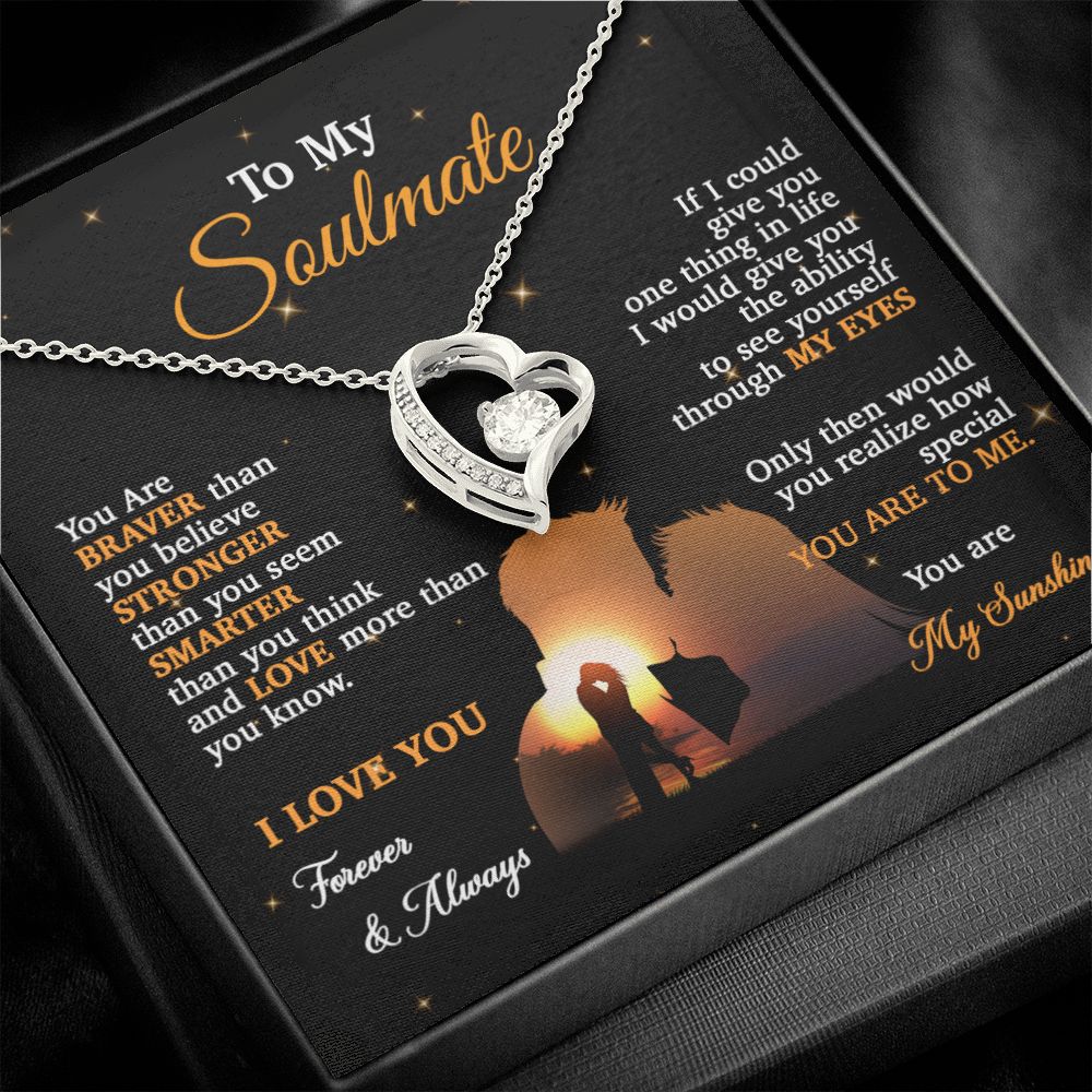 To My Soulmate Necklace, Gift For Wife Girlfriend From Husband, Birthday Gift