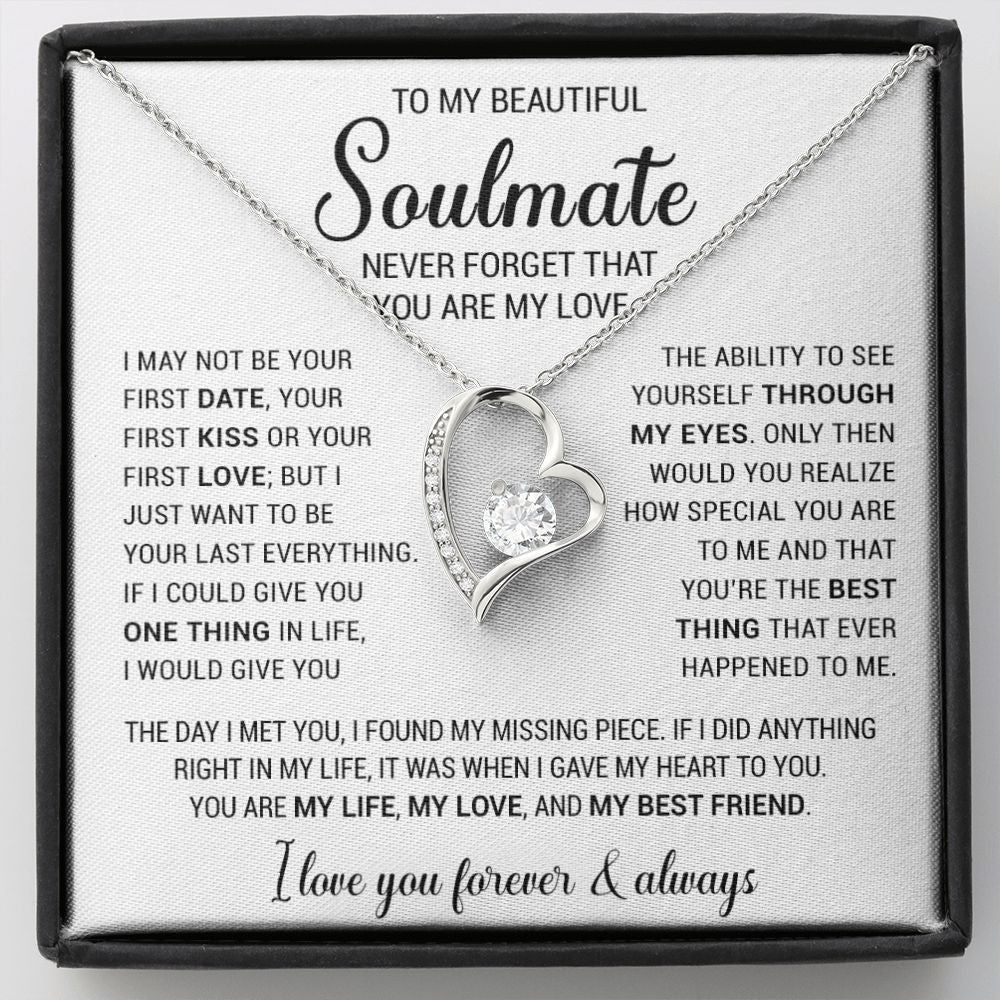 To My Soulmate Necklace Gift For Girlfriend Wife Birthday Gifts Christmas Gifts