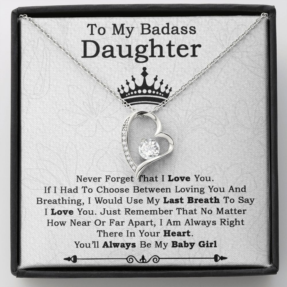To My Badass Daughter Necklace From Dad, Badass Daughter Necklace Birthday Gift