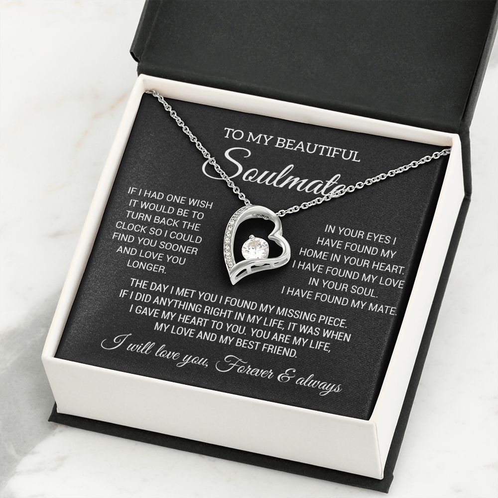 To My Soulmate Necklace, Gift For Wife Girlfriend From Husband, Birthday Gift