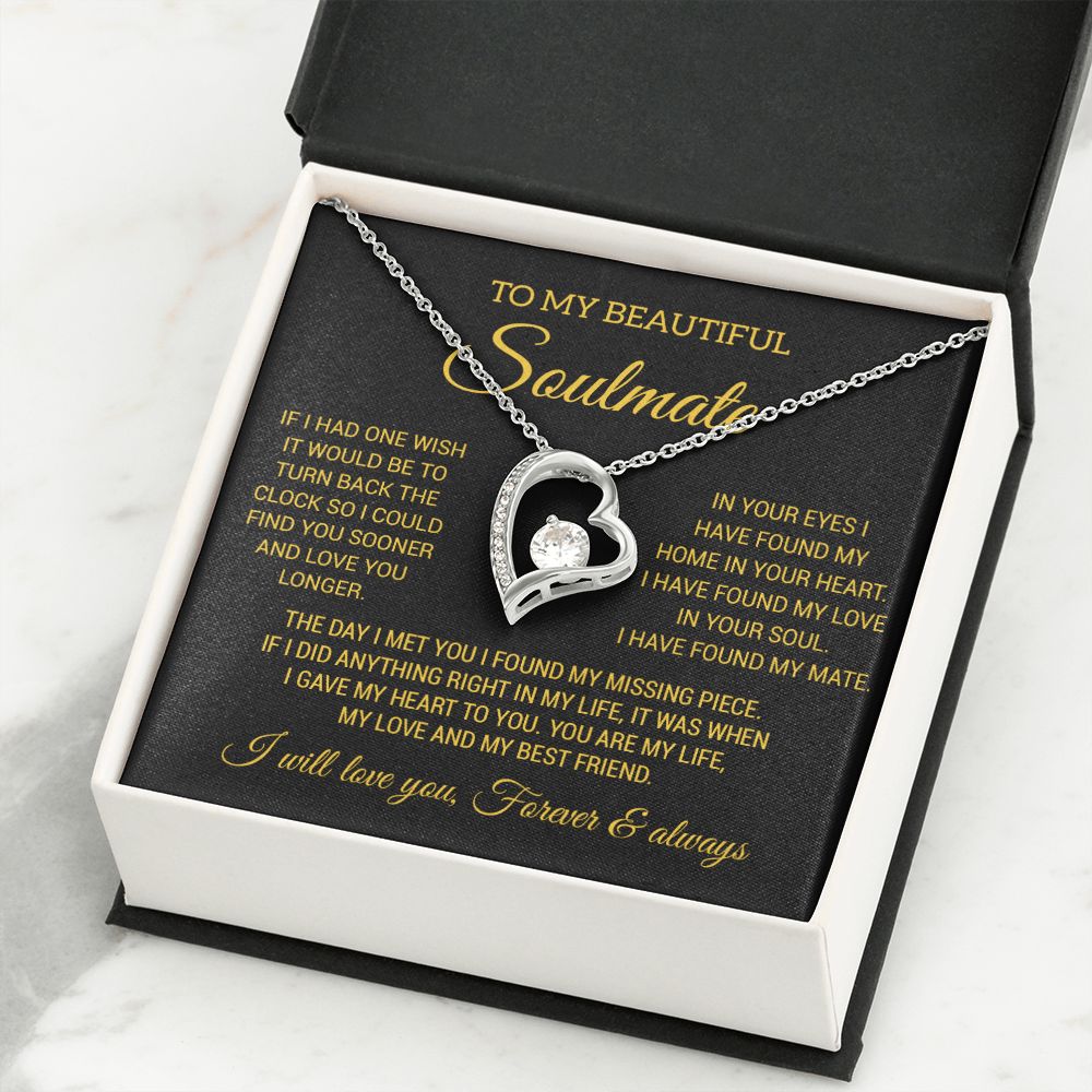 To My Soulmate Necklace, Wife Necklace Gift for Fiancée, Gifts for Her