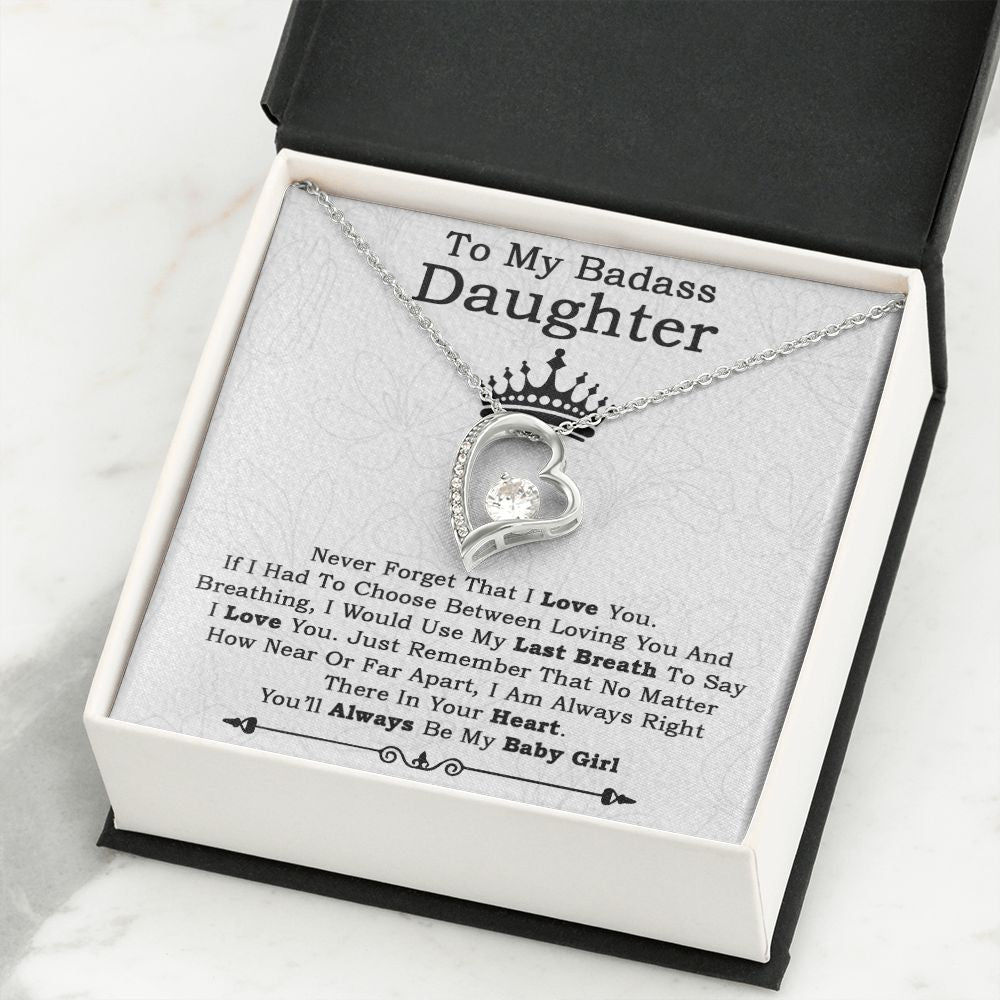 To My Badass Daughter Necklace From Dad, Badass Daughter Necklace Birthday Gift