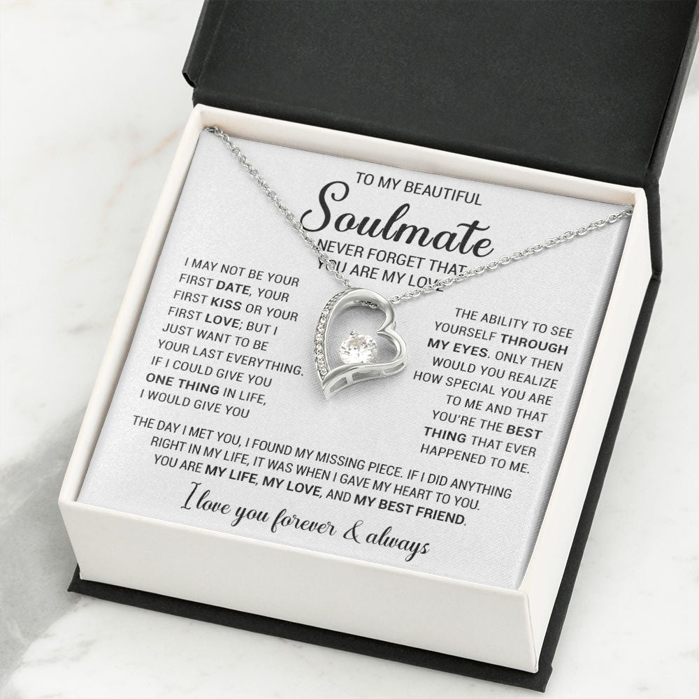 To My Soulmate Necklace Gift For Girlfriend Wife Birthday Gifts Christmas Gifts