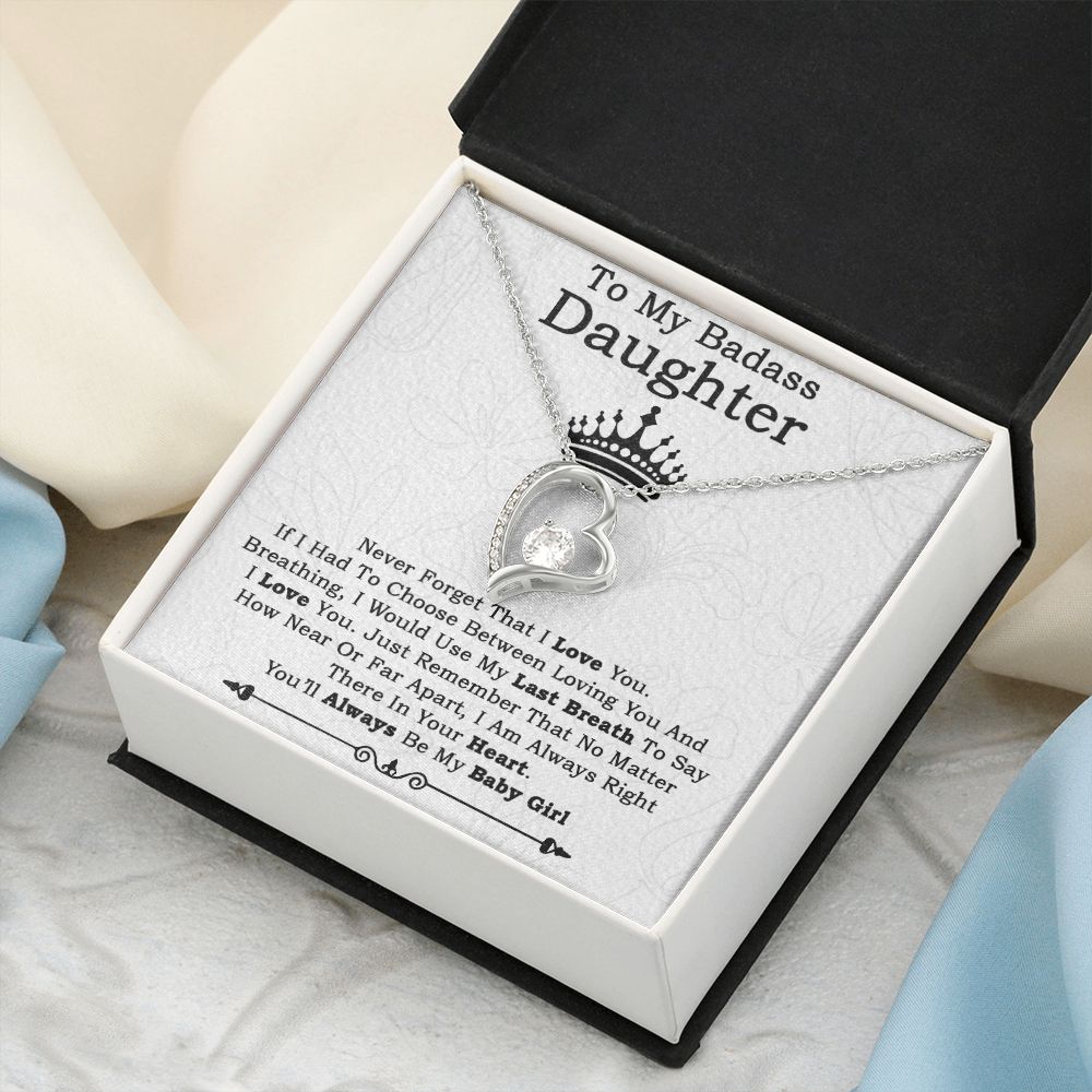 To My Badass Daughter Necklace From Dad, Badass Daughter Necklace Birthday Gift