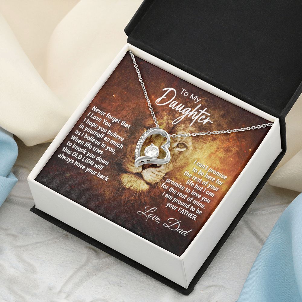 To My Daughter Necklace, Xmas Gift For Daughter From Dad, Daughter Father Lion
