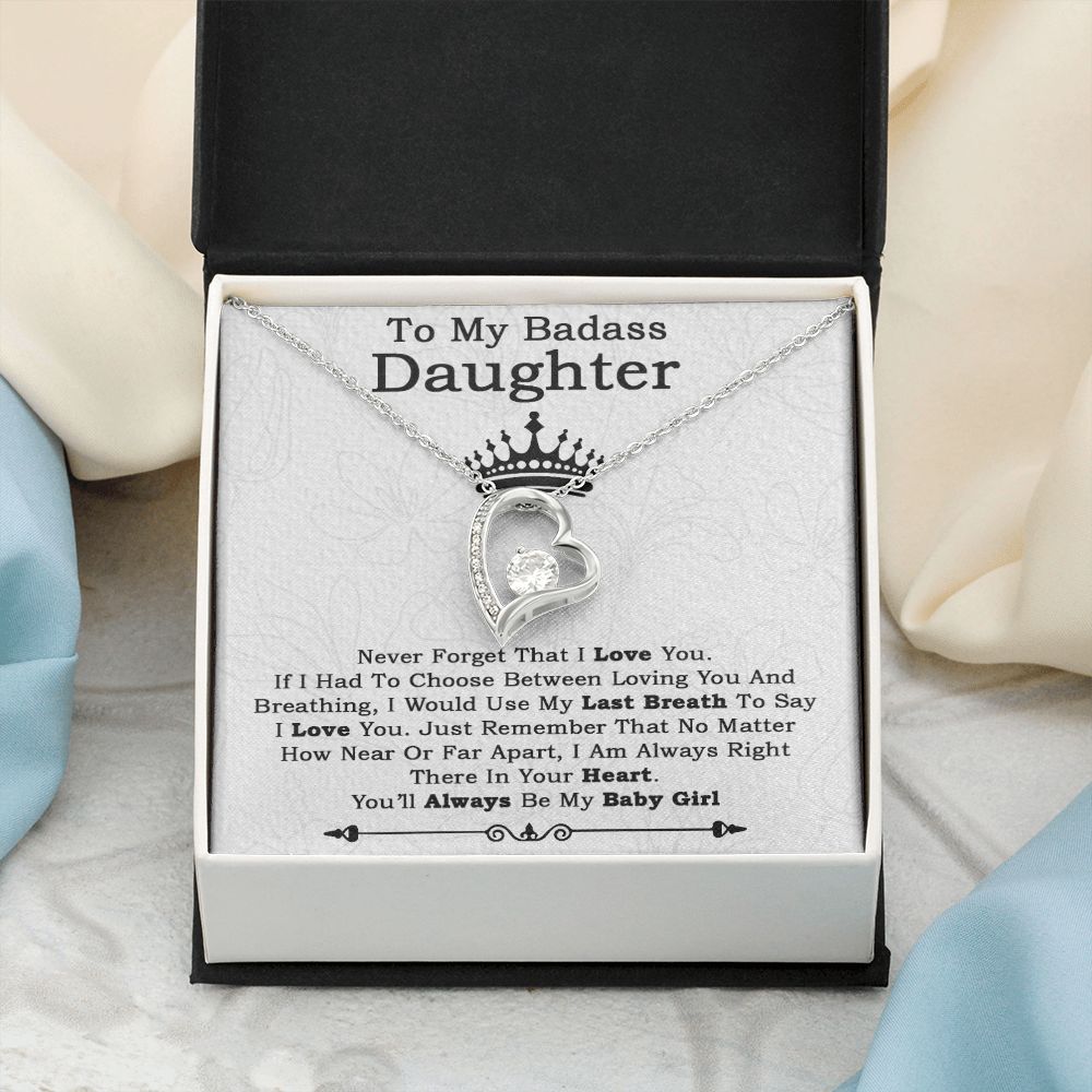 To My Badass Daughter Necklace From Dad, Badass Daughter Necklace Birthday Gift