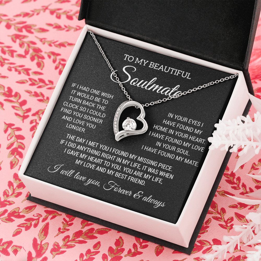 To My Soulmate Necklace, Gift For Wife Girlfriend From Husband, Birthday Gift