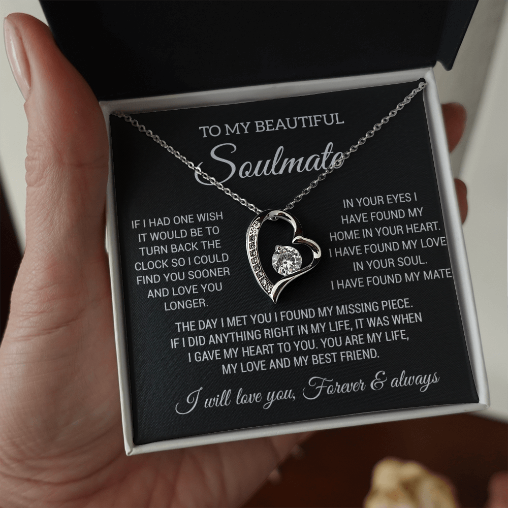 To My Soulmate Necklace, Gift For Wife Girlfriend From Husband, Birthday Gift