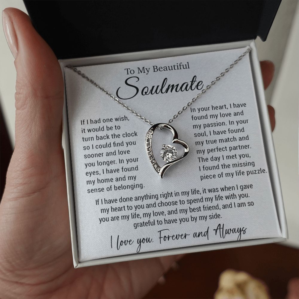 To My Soulmate Necklace, Gift For Wife Girlfriend From Husband, Valentines Day