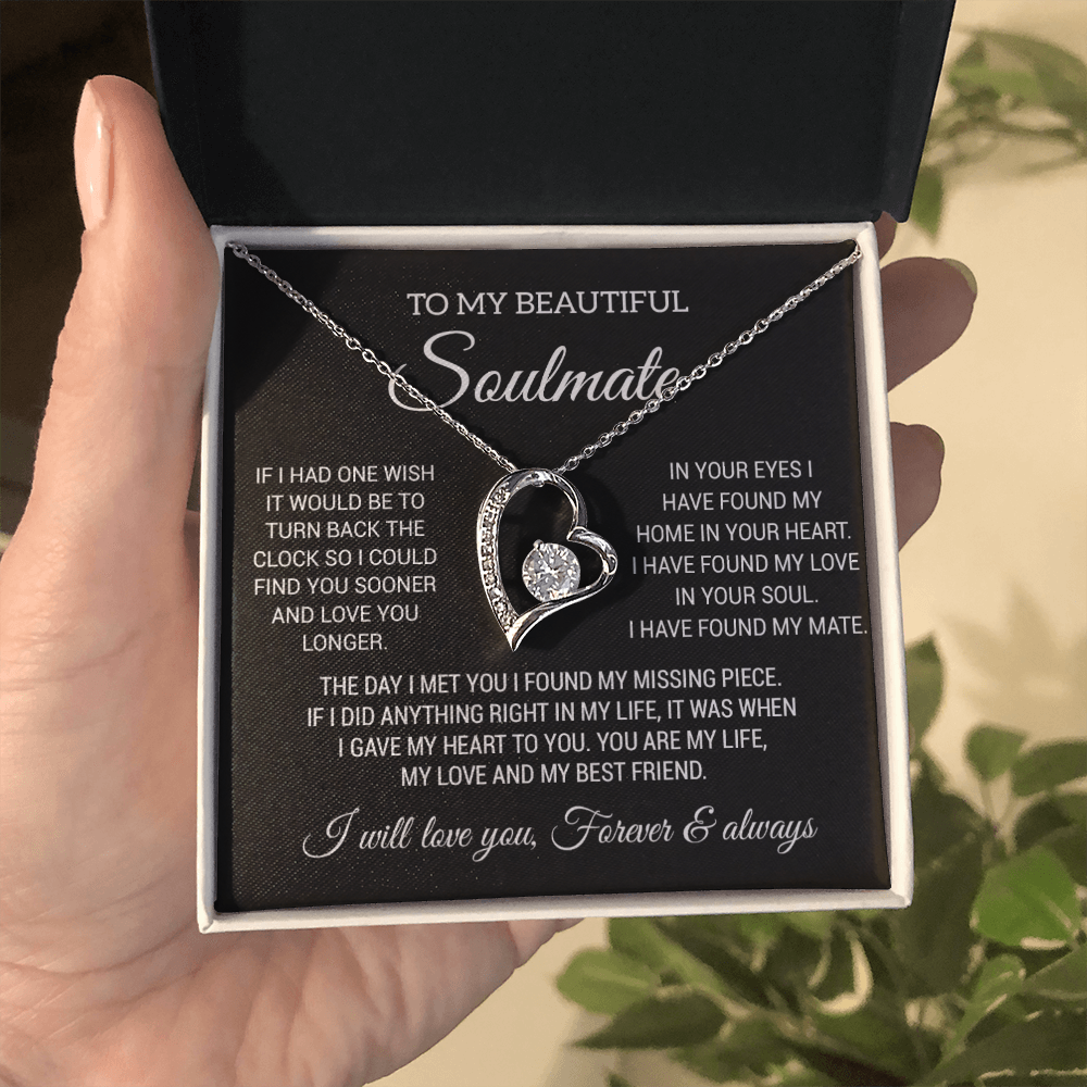 To My Soulmate Necklace, Gift For Wife Girlfriend From Husband, Birthday Gift