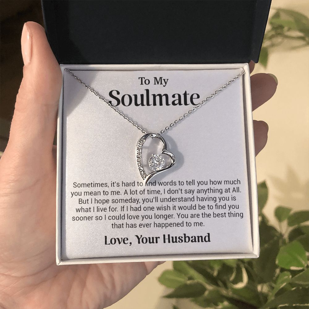 To My Soulmate Gift for Girlfriend, Fiance, Wife Necklace,Valentine Day Gift