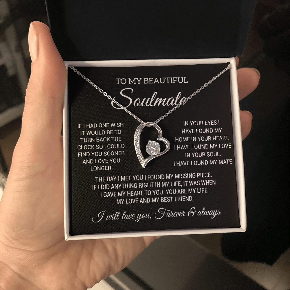 To My Soulmate Necklace, Gift For Wife Girlfriend From Husband, Birthday Gift