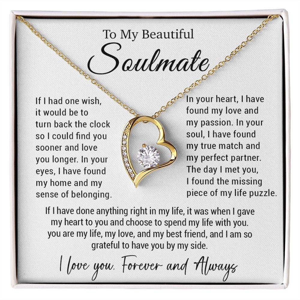 To My Soulmate Necklace, Gift For Wife Girlfriend From Husband, Valentines Day