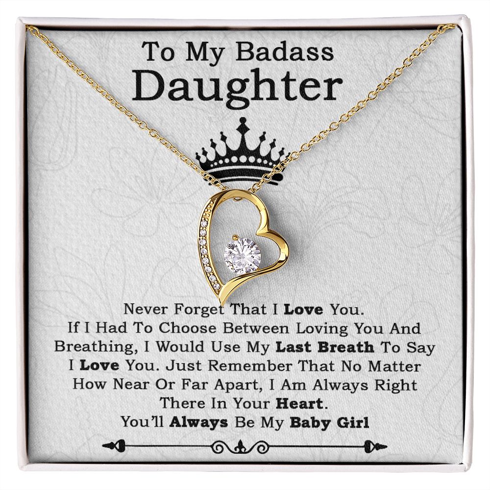 To My Badass Daughter Necklace From Dad, Badass Daughter Necklace Birthday Gift