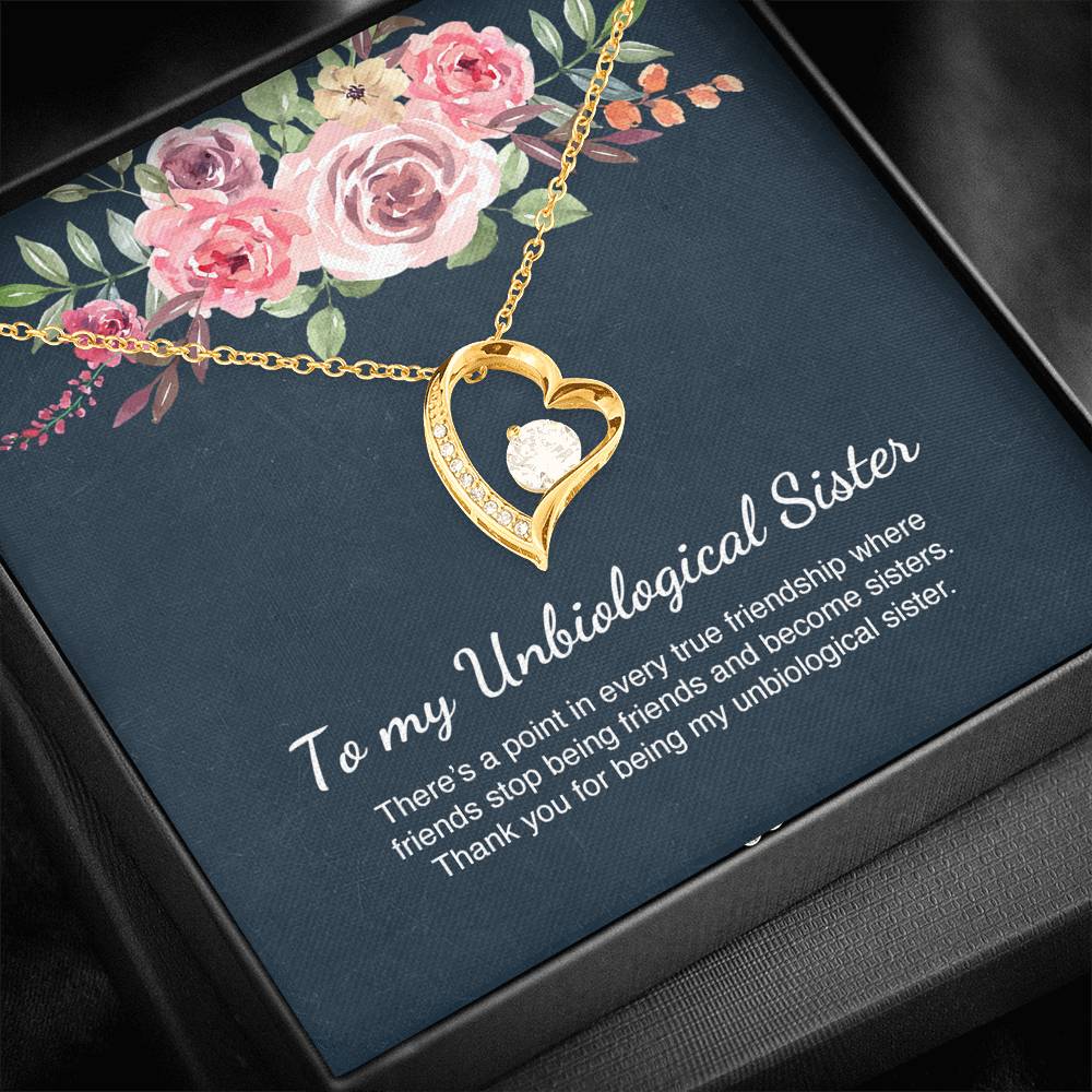 Unbiological Sister Gift Best Friend Forever Love Necklace Message Card