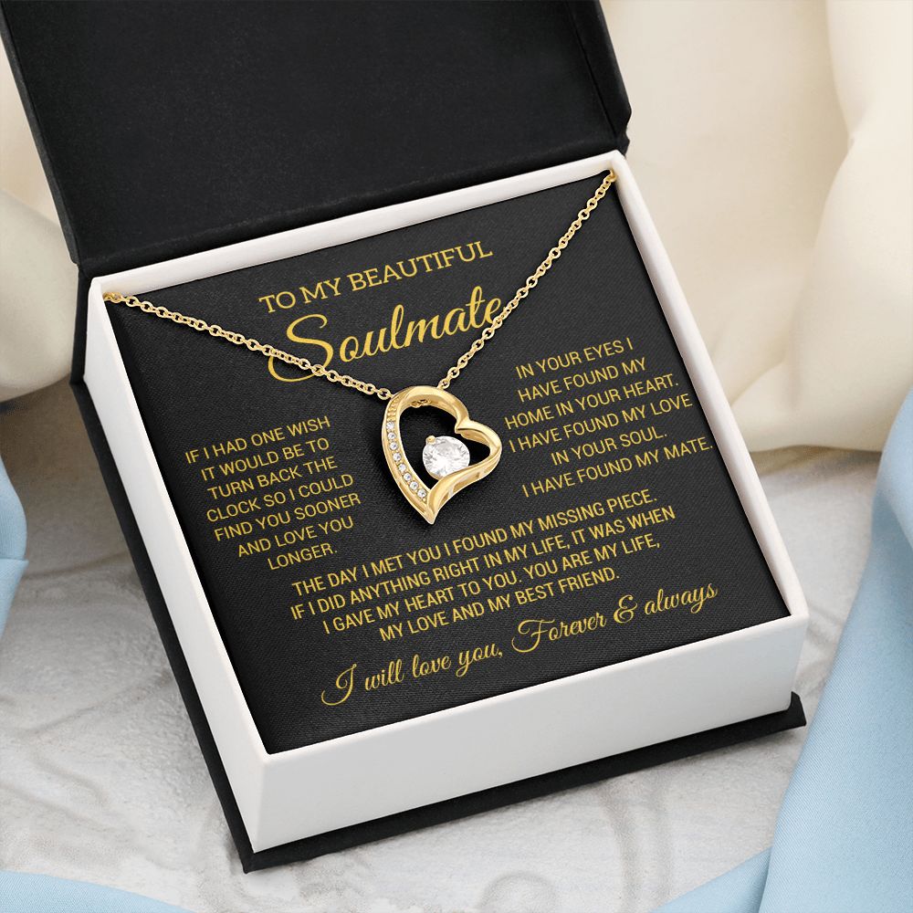 To My Soulmate Necklace, Wife Necklace Gift for Fiancée, Gifts for Her