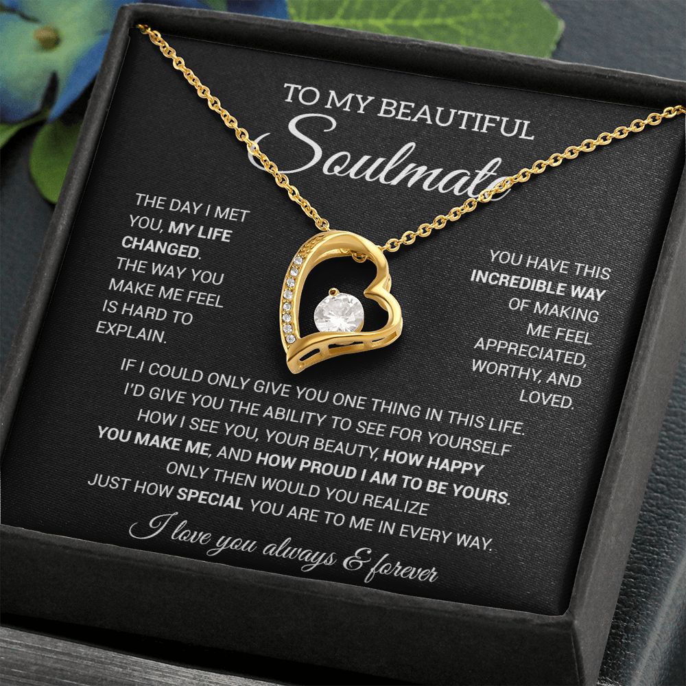 To My Soulmate Necklace, Gift For Wife Girlfriend From Husband, Birthday Gift