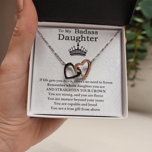 To My Badass Daughter Necklace From Mom, Badass Daughter Necklace Birthday