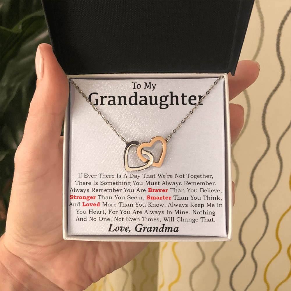 To My Granddaughter Necklace, Granddaughter Gifts From Grandma and Grandpa