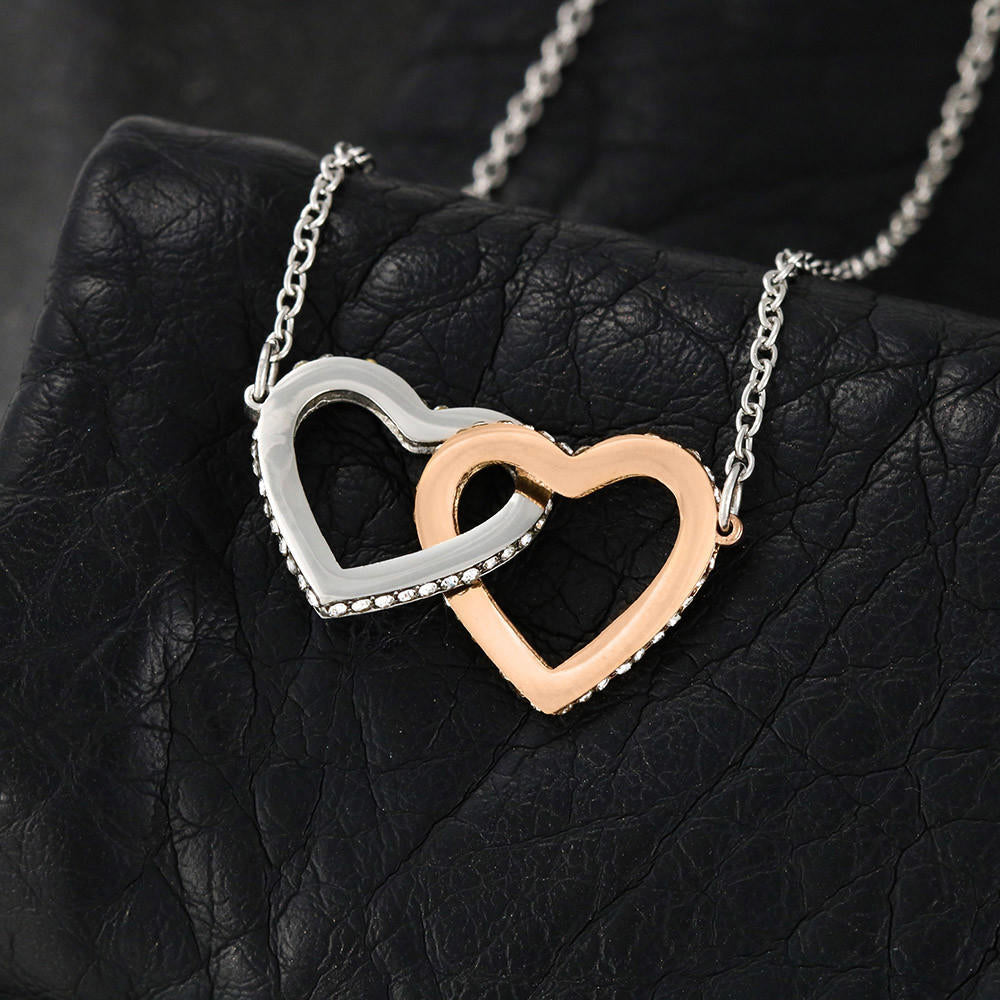 Unbiological Bonus Sister Gift Best Friend Interlocking Hearts Necklace Message Card
