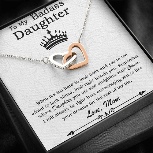 To My Badass Daughter Necklace From Mom, Badass Daughter Necklace Birthday GiFt