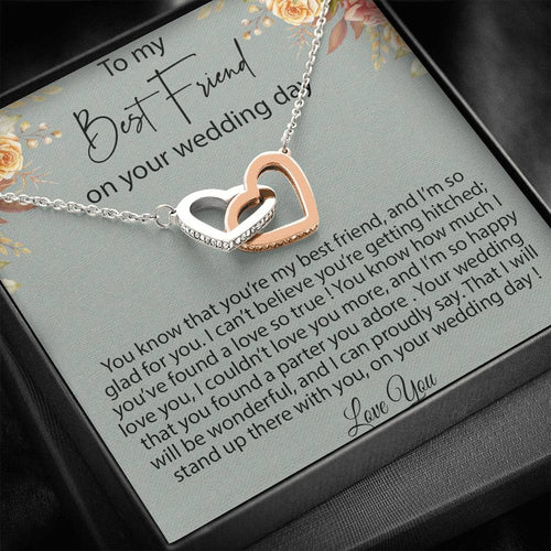Best Friend Gift on Her Wedding Day Necklace, Best Friend to Bride Gift