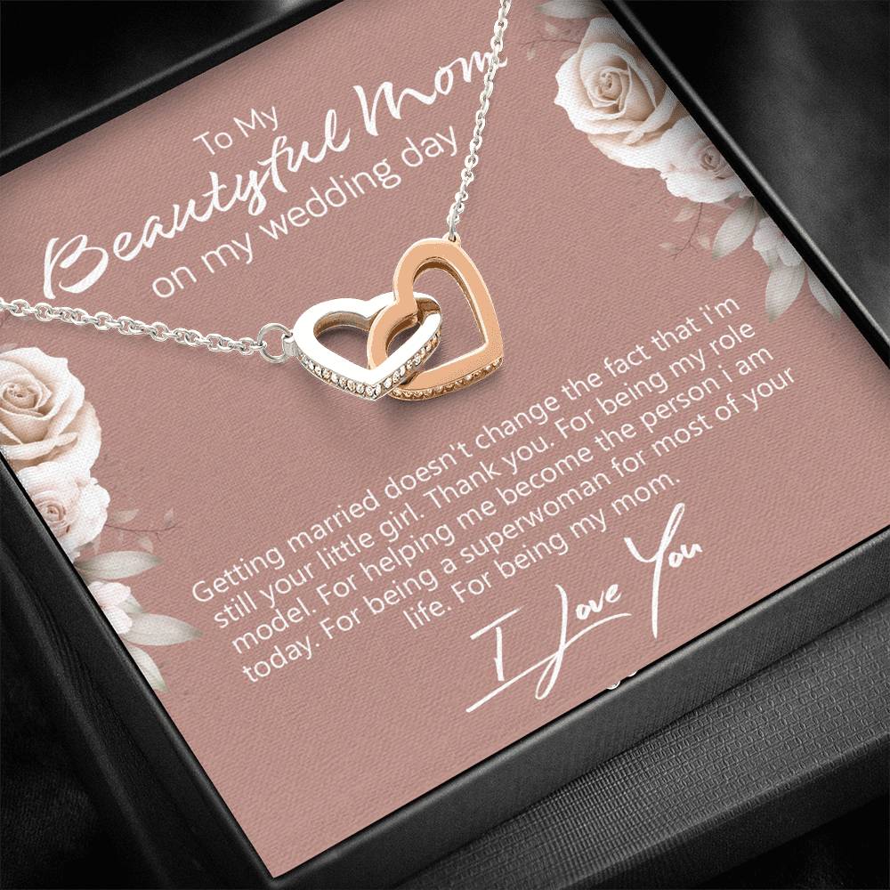 To My Beautifull Mom On My Wedding Day Necklace, Mother of the Bride Necklace