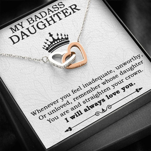 My Badass Daughter Necklace From Mom, Badass Daughter Necklace Birthday Gift