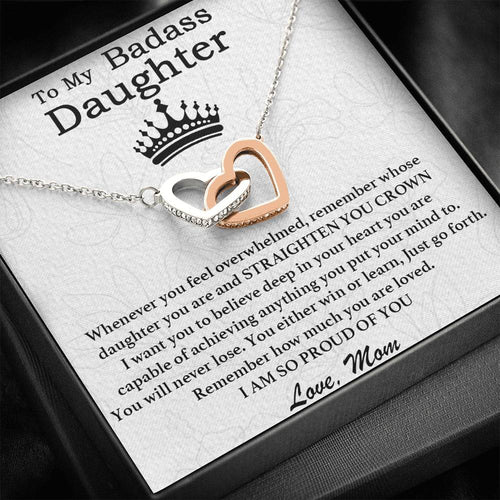 To My Badass Daughter Necklace From Mom, Badass Daughter Necklace Birthday