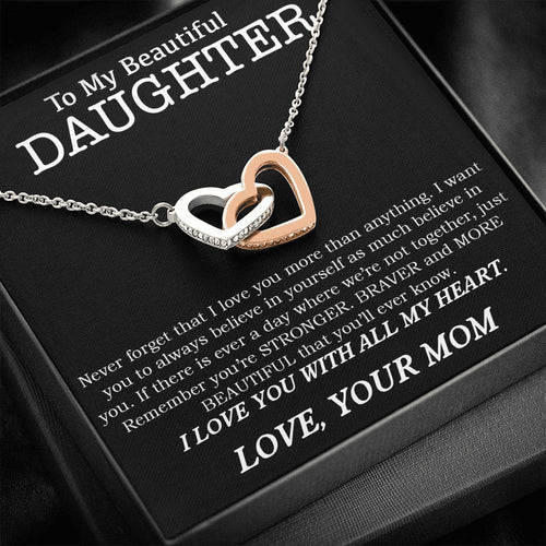 To My Beautiful Daughter Necklace, Necklace for Daughter, Daughter Gifts, Gifts for Daughter