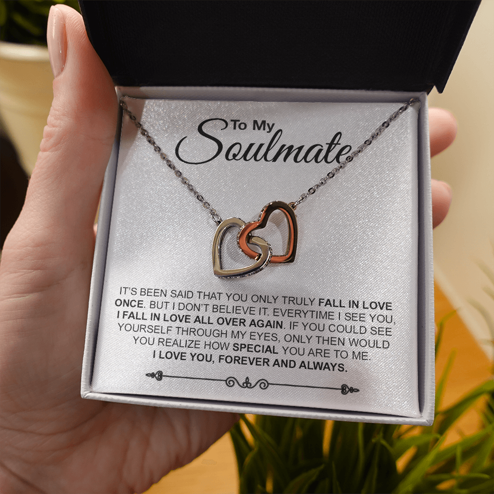 To My Soulmate Necklace Engagement Anniversary Gift for Her Birthday