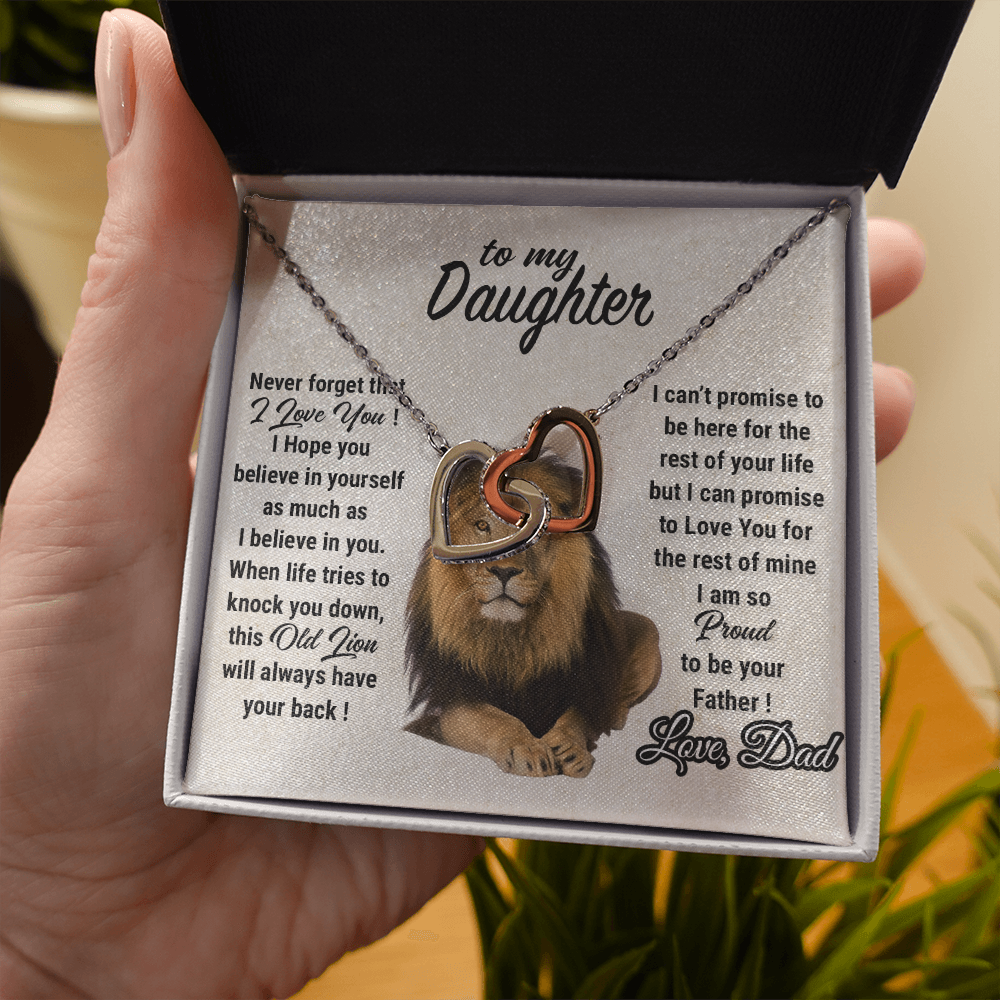 To My Daughter Necklace, Xmas Gift For Daughter From Dad, Daughter Father Lion