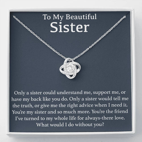 To My Beautiful Sister Necklace, Birthday Gift for Sister, Mothers Day Gift
