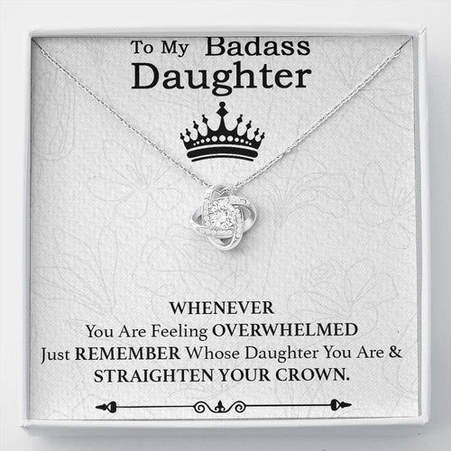 To My Badass Daughter Necklace From Mom, Badass Daughter Necklace Birthday Gift