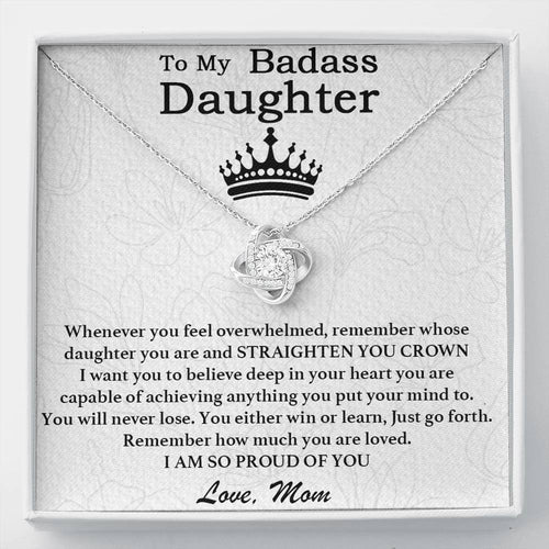 To My Badass Daughter Necklace From Mom, Badass Daughter Necklace Birthday