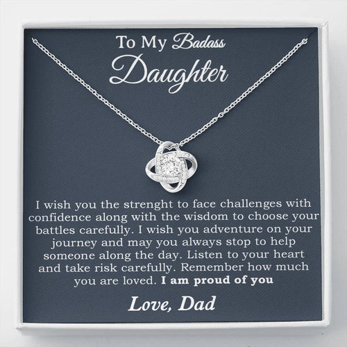To My Badass Daughter Necklace From Dad, Badass Daughter Necklace Birthday Gift