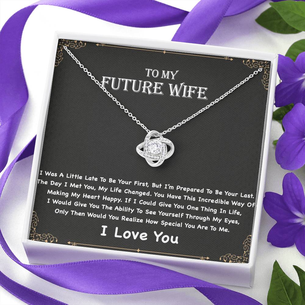 To My Future Wife Love Knot Necklace, Engagement Gift for Future Wife, Birthday Gift
