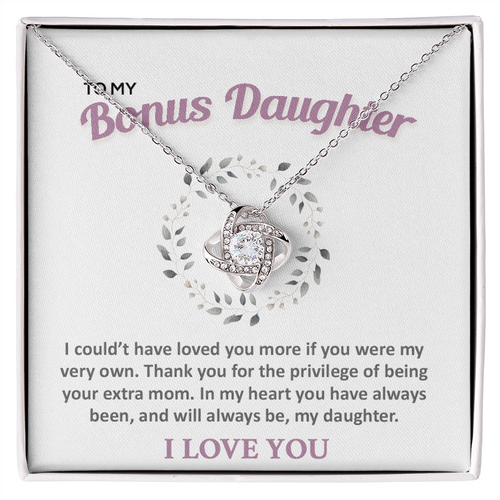 To My Bonus Daughter Necklace, Step Daughter Gift From Stepdad, Stepmom