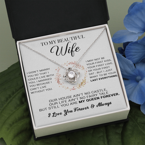 To My Beautiful Wife Necklace, Wife Necklace Gift from Husband, Birthday Gift