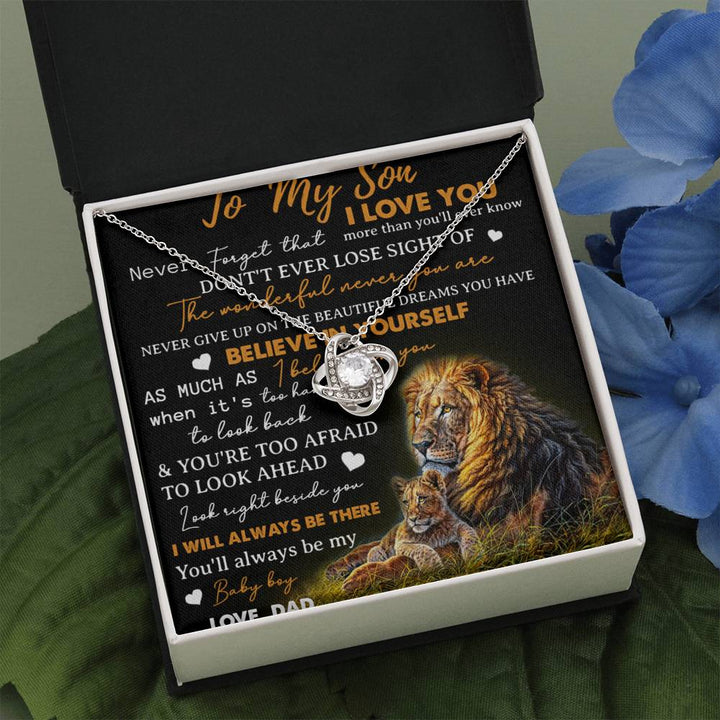 To My Son Necklace, Love Dad Father And Son Lion, Best Gifts For Son From Dad