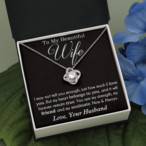 To My Beautiful Wife Necklace - Anniversary Gift for Wife,Birthday Gift for Wife