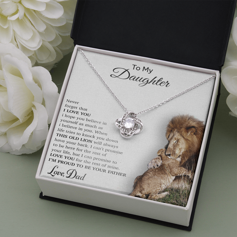 To My Daughter Necklace, Gift For Daughter From Dad, Daughter Father Lion Gift