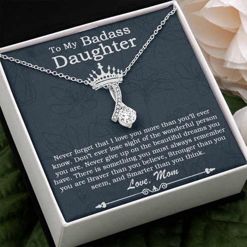 To My Badass Daughter Necklace From Mom, Badass Daughter Necklace Birthday